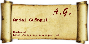 Ardai Gyöngyi névjegykártya